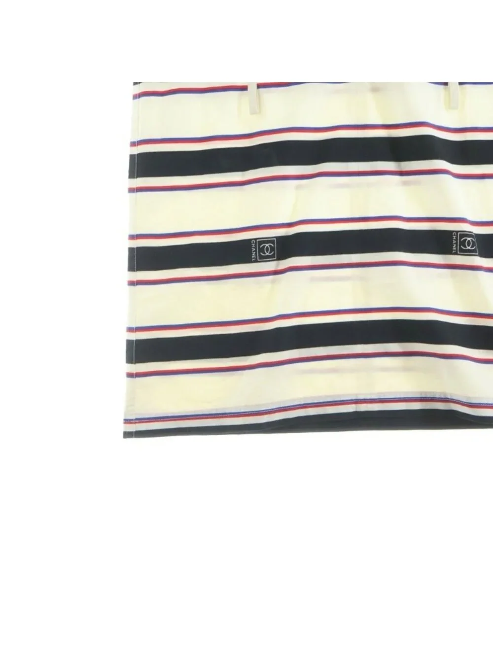 Chanel Multi Border Front Zip Sleeveless Dress Beige